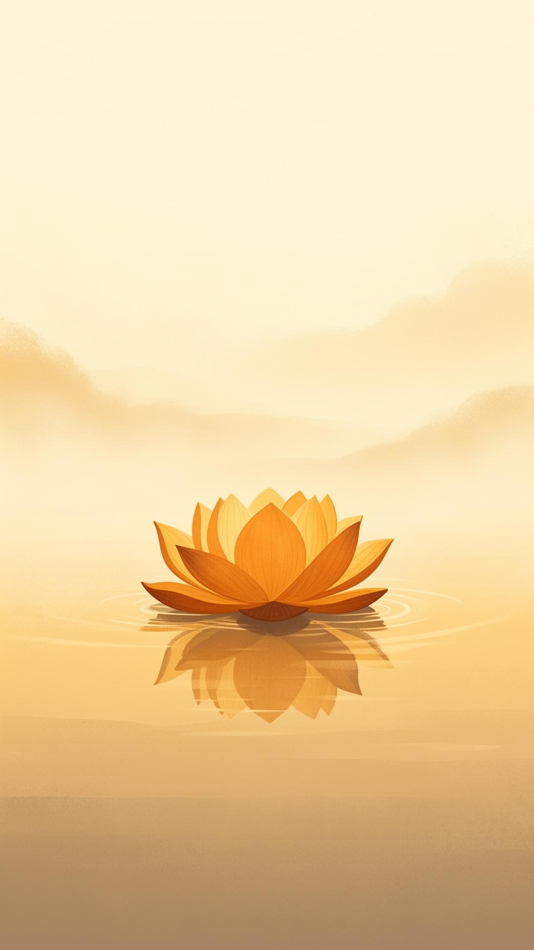 Lotus floating at golden hour